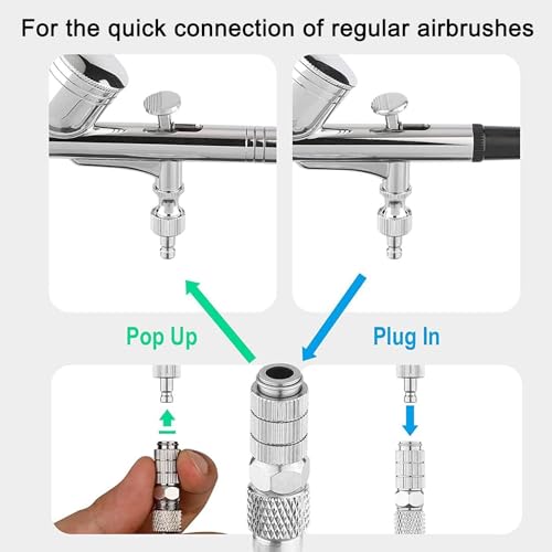 HUBEST 6pc Quick Release Kit, Converts Paasche to 1/8" BSP Airbrushes