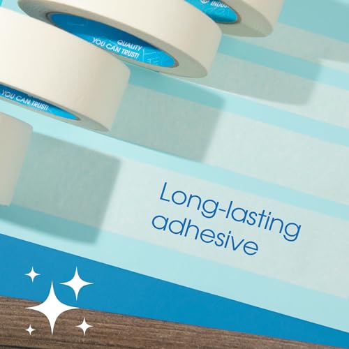 Spartan Industrial 0.75" X 60 yd Masking Tape - 12 Beige Tape Rolls - size: 0.75"