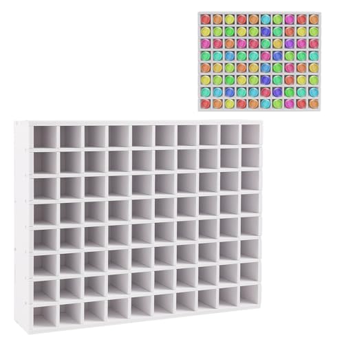 64 Grids Paint Organizer, Wall Mountable Craft Paint Storage Rack - color: 80 Grids