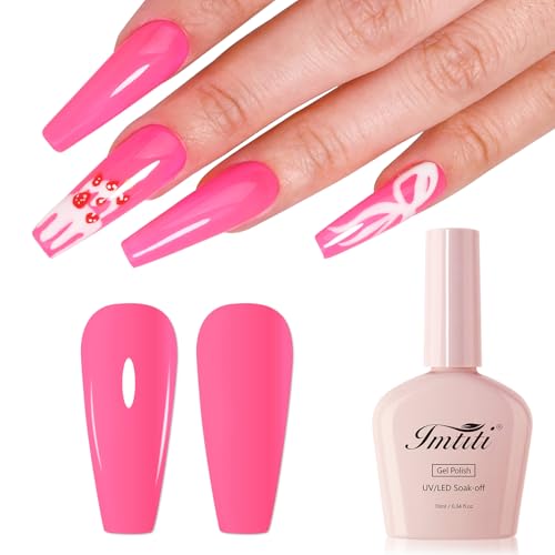 10ml Fuchsia Gel Nail Polish Long Lasting Soak Off UV Led Summer Gel Polish Salon DIY at Home Gift for Women 1Pcs - color: Fuchsia