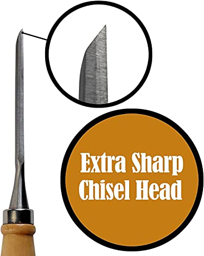 12 Pcs Wood Carving Chisel Set, SK5 Carbon Steel