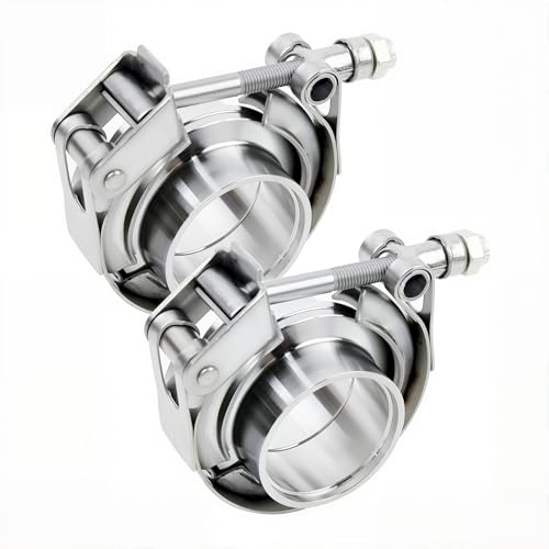 ROADFORMER 1.5" V Band Clamp with Flanges, Quick Release, 2 Pack - size: 1.5 inch