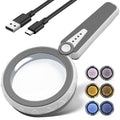 45X Magnifying Glass with Light, Rechargeable Magnifier for Reading - color: Elegant Grey