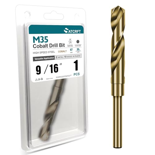 9/16 Inch Cobalt Drill Bit, M35 HSS Twist Drill Bit, 135° Split Point - size: 9/16 Inch
