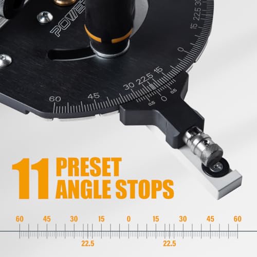 POWERTEC Precision Miter Gauge System for Table Saw Kit w/Telescoping Fence | 11 Preset Angle Stops, Extension Fence with Scale and Flip Stop (71766) - style: Telesoping Miter Gauge Set