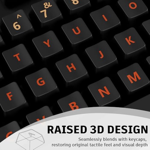 ProElife Gradient Keyboard Letter Stickers with Tweezer, Short, Orange - color: Ombre Orange