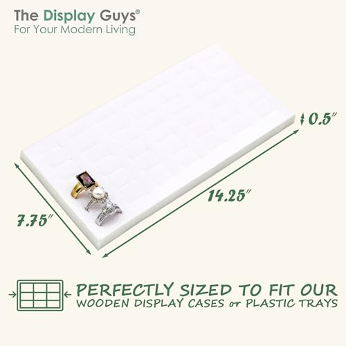The Display Guys 2-Pack 72-Ring Jewelry Tray Insert, White - color: White, size: Ring Slots - 72
