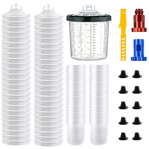Disposable Paint Spray Gun Cup 50 Pack 22 Ounce(650ML)