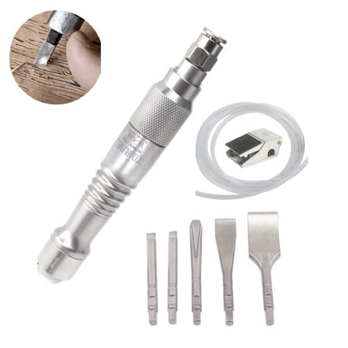 Micro Air Flux Chipper Pneumatic Scraper Pencil Foot Switch Tool 5 Chisels
