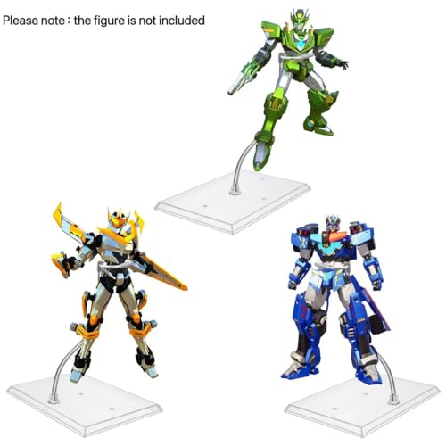 Action Figure Stand with Flexible Bendable Metal Arm, Adjustable Waist Clamp Display Stand Compatible With HG RG SD SHF Gundam 1/144 Models, Stop Motion Rig for Posing.（3Pack Clear） - color: Clear