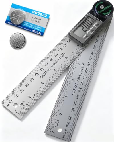 Digital Angle Finder Tool Stainless Steel, Protractor 2 Batteries