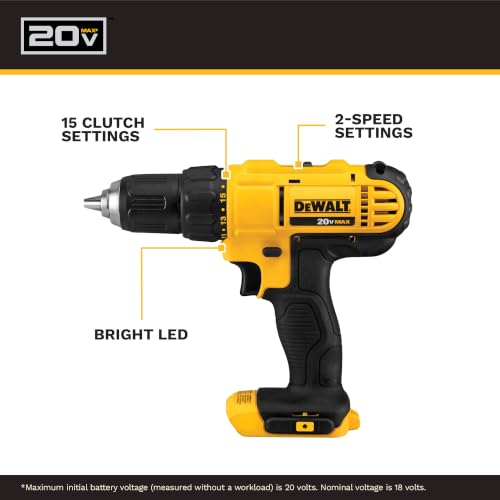 DEWALT 20V Max XR Drill Driver, Battery and Charger (DCD771C2)