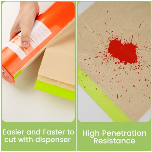 Tangibay Pre-Taped Masking Paper, 12" x 66', 1 Dispenser 1 Refill - size: 1 Dsp. 1 Refill: 12"x66'