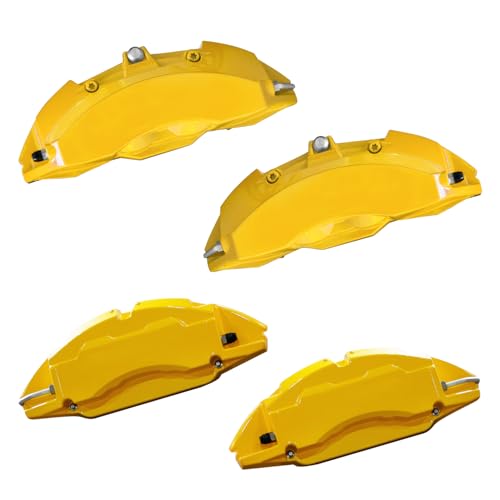 Yellow Brake Caliper Covers Compatible with Tesla Model Y Accessories，Mode Y Long Range 2020-2026, 19 20 Inch Wheel Hub Front and Rear Brake Caliper Covers - color: Yellow
