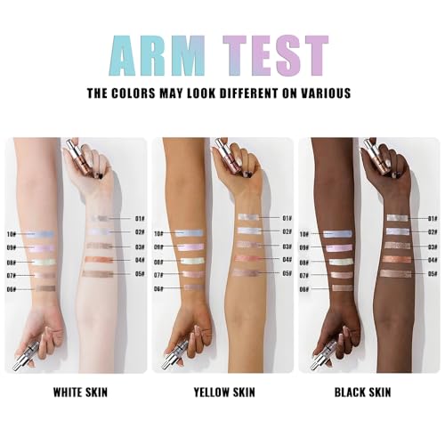 Cherry Pink Brown Shimmer Liquid Metallic Eyeshadow, Everyday Cool Toned Eye Shadow Makeup for Older Women, Multi-Dimensional Finish For Green Blue Eyes, Mini Travel Size, Vegan & Cruelty-Free 09# - color: J-#09
