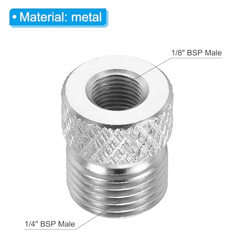 PATIKIL 1/8"BSP Male Air Brush Hose Adapter, 1 PCS 1/8"BSP Male M5 Fitting Conversion Adapter Nipple Metal Connector for Air Compressors