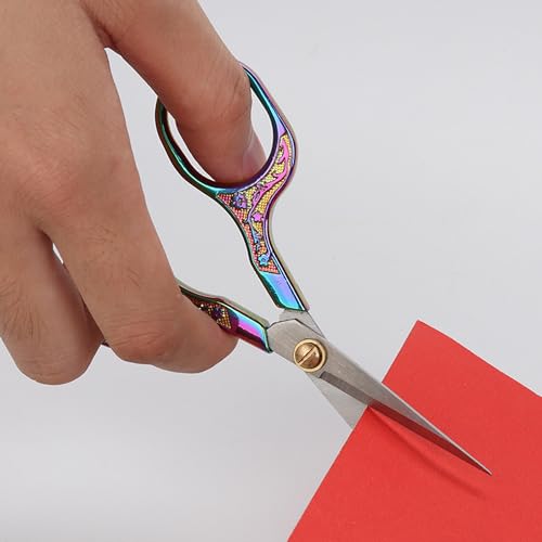 Mini Scissors Stainless Blade Metal Handle 2 Pack Office School Classroom Student Teacher Crafting Fabric Sewing Gift Wrapping All Purpose - color: 2 Pack Colorful