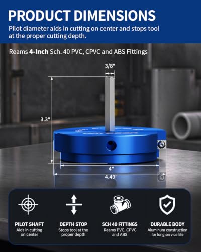DAYDOOR 4'' PVC Pipe Reamer, 4-Inch PVC Fitting Saver - size: 4 Inch