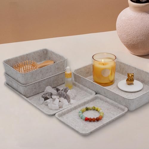Welaxy Oatmeal Lidded Felt Drawer Organizers 3pc Office Makeup Storage Box - color: Oatmeal