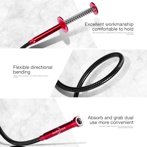 Bendable Flexible Magnetic Pickup Tool, 24'' Four Claw Grabber Tool, Accurate Pick Up In Narrow Space for Engine Bay/Home Sink/Drain/Earring/Keys/Metal Objects (Magnetic orientation) (Pack of 2) - size: Magnetic Directional Bend Pickup Tool (Pack of 2)