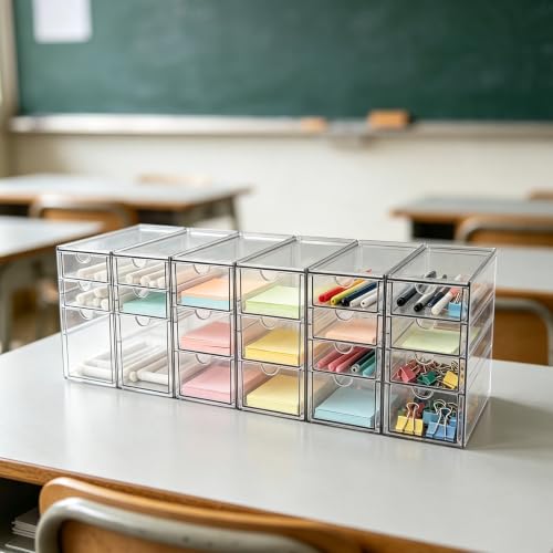Prsildan Stackable Desk Organizers with 20 Drawers, Craft Storage Drawer - size: Stackable-20 Drawers