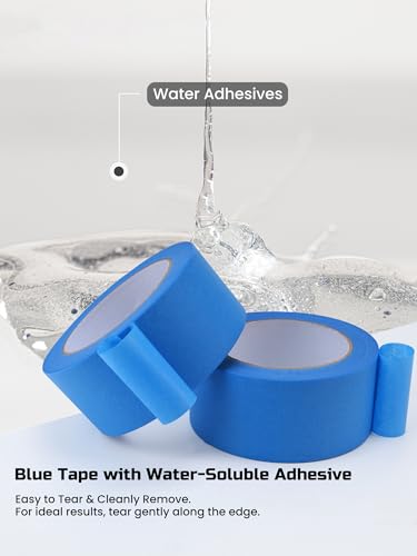 Lichamp Blue Painters Tape Bulk, 10 Pack 1.9 inch Wide