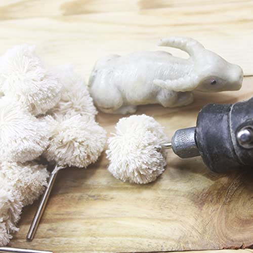 20 Pcs 3/32 Inch Shank Mini Cotton Strip Buffing Wheels - style: 20 Pcs Cotton Strip Buffing Wheel