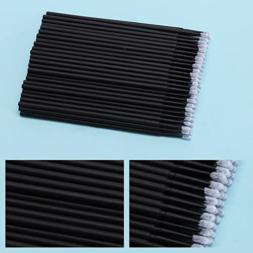 Tbestmax 500 Pcs Disposable Micro Applicator Brush Micro Swabs, Eye Lashes Mascara Wands for Eyelash Extension Black - color: Black