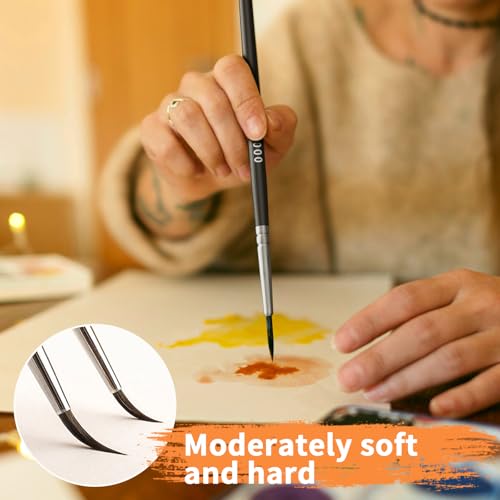 Tiny Detail Paint Brushes 60 Pcs Fine Paint Brushes Set with 3 Size #0#00#000 Liner Brush for Miniature 40k Model Crafts Watercolor Acrylics Oil