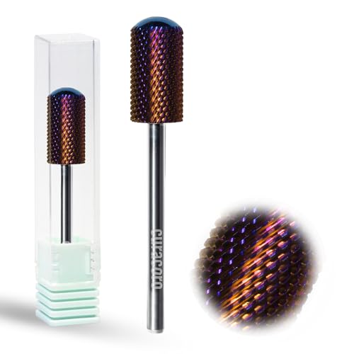 Curacoro Nail Drill Bits 3/32'' L-Shaped Smooth Top Carbide Bit (Medium) - color: Galaxy - L-Smooth Top, size: Medium