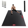 HAPBEAR Large Exercise Mat-6'x4'/7'x5'/6'x8'/6'x9'/6'x10'/6'x12'x 1/3"(8mm) - color: Black-High Density 7'×5'×⅓"