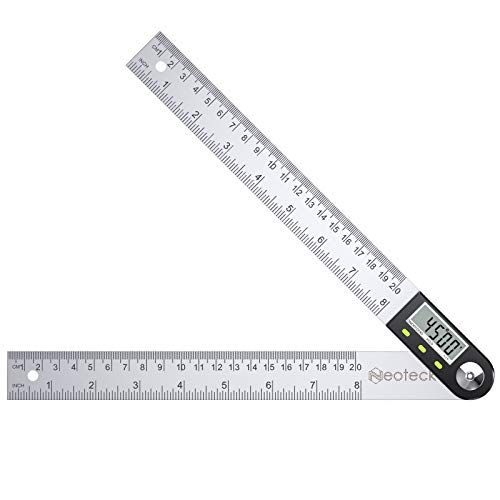 Neoteck 8 inch/200mm Digital Angle Finder Ruler, Stainless Steel Protractor - size: 8 inch