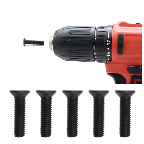 10PCS M6x22mm Drill Bit Chuck Left Hand Fixed Threaded Screw Drill Bit Chuck Handle Adapter Bolt Locking Screw for Electric Drill Black - size: M6x22mm
