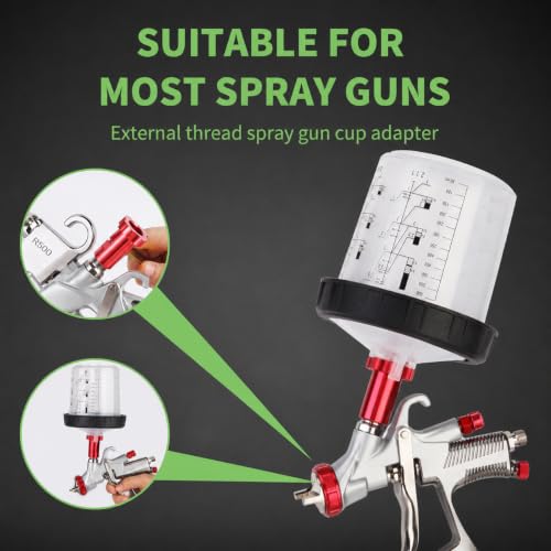 Disposable Paint Spray Gun Cup, Paint System for HVLP and LVLP Paint Spray Paint Gun, Standard 13.5 Ounce (400ml) Kit with 50 Cups and Lids System, 1 Hard Cup with Retainer Ring and 20 Plugs - size: 400ml Paint Cup