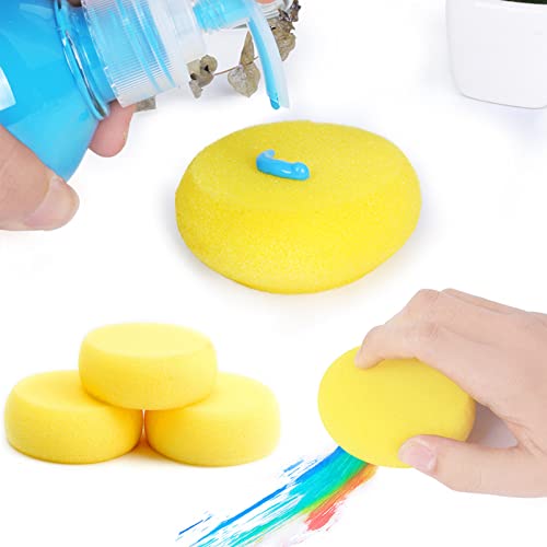 WAFJAMF 4 Pcs Round Painting Sponge 2.96 Inch Craft Clay Yellow - size: 4PCS