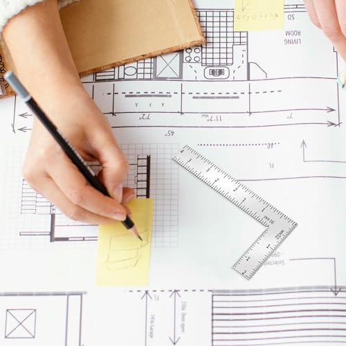 L Shaped Ruler Mini Measuring Tool 2 inch by 4 inch Square Ruler 90 Degree Square L Rulers Framing Rulers Measuring Tools for Engineers Carpenter - size: 2*4in