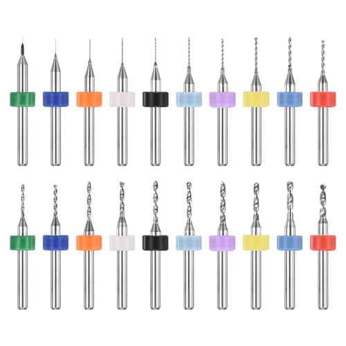 PATIKIL 20Pcs 0.1mm-2mm Micro Drill Bits Set Carbide Tungsten Steel - size: 0.1-2mm