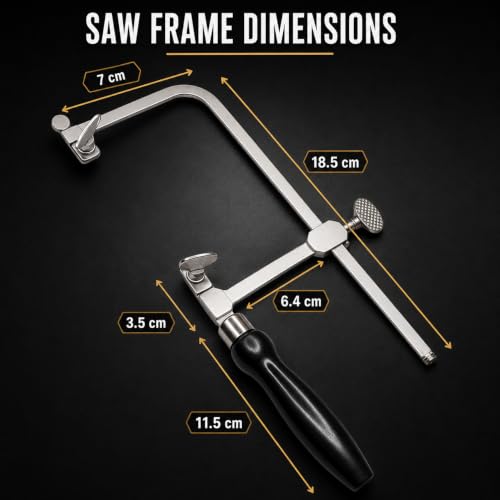 Adjustable Jewelers Saw Kit with 144 Blades and V-Slot Bench Pin with Clamp