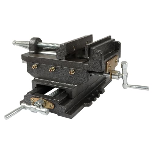 kimllier 6 Inch Cross Slide 2 Way Drill Press Vise, Cast Iron - color: Black, size: 6 Inch