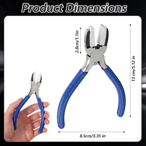 Nylon Jaw Pliers for Jewelry Making, 5.12 Inch Flat Nose Jaw Pliers, Soft Jewelry Making Tools for Beading Wrapping Shaping Straightening Wire Crafts(Blue) - color: Blue