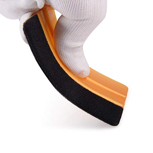 EHDIS 10pcs Vinyl Squeegee 4 Inch Car Vinyl Scraper Decal Applicator Window Tint Wallpaper Smoothing Tool with Black Fabric Felt Edge -Gold - color: Gold