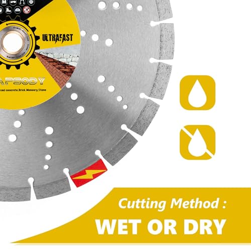 RHAPSODY 14Inch Ultrafast Diamond Saw Blade,Segmented General Purpose Blade - size: 14Inch (350mm)-1pc