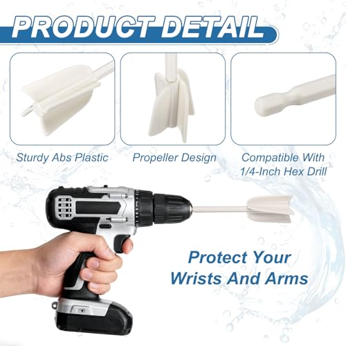 PATIKIL 3Pcs Silicone Resin Mixer Paddles, 4.9" Paint Stirrers, White - color: White, size: 4.9"