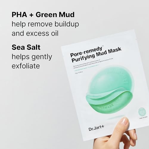 Dr. Jart+ Korean Face Sheet and Mud Masks | Hydrating, Soothing, Redness, Skin Barrier Support, Pore-Purifying Masks - style: Pore Purifying Mud Mask