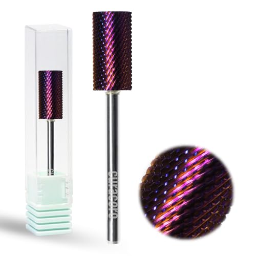 Curacoro Nail Drill Bits 3/32'' Large Barrel Carbide Bit (Medium) - color: Galaxy - Large Barrel Bit, size: Medium