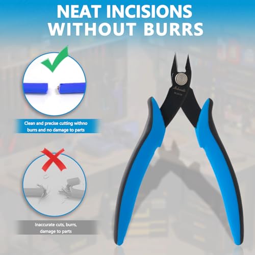 Flush Cutters, 3 Pack 5.3" Wire Cutters for Crafting, Ultra Sharp Flush Cut Pliers for Jewelry Making, Diagonal Cutting Pliers for Models, Aluminum Wire, Jewelry, Plastic and Soft Copper Wire - size: 3 Pack