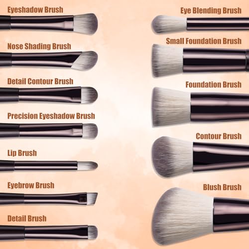 Travel Makeup Brush Set BS-MALL Makeup Sponges - Includes Foundation Brush, Powder Puff, Finger Sponges & Triangle Puffs For Soft Daily Use Professional 26 Pcs