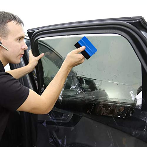 Durable Black Felt Edge Vinyl Squeegee Tool 4-Inch (Pack of 3)