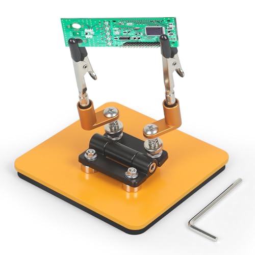 NOEVSBIG Magnetic Helping Hands Soldering Station with A 3.9 x 3.9 Inch Stable Base, 2 Flexible Arms– 360° Rotatable Adjustable Versatile Helping Hands Tool for DIY, Electronics Repair, and Soldering