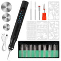Electric Engraving Pen with 37 Bits for Wood Glass Stone Carving (Black) - color: Black